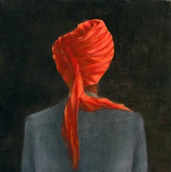 Czerwony turban, 2004 (akryl na płótnie)